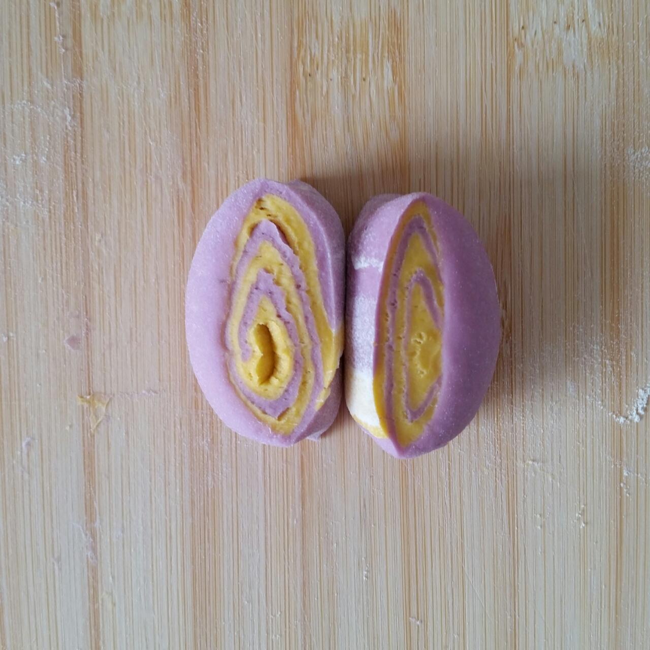 南瓜紫薯花樣饅頭的做法 步骤33