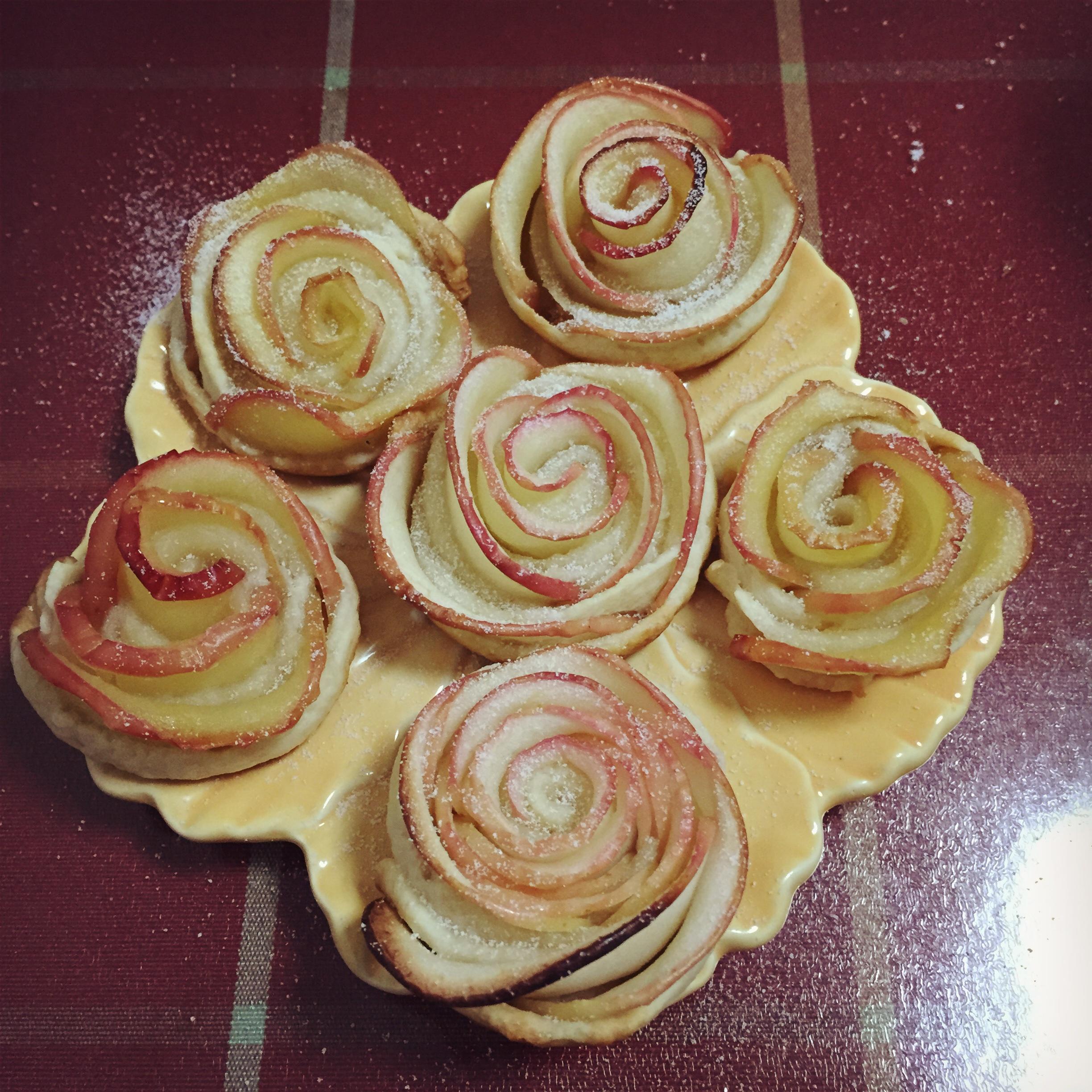 烤玫瑰蘋果花的做法 步骤9