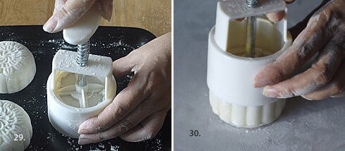 綠豆沙蛋黃冰皮月餅的做法 步骤21