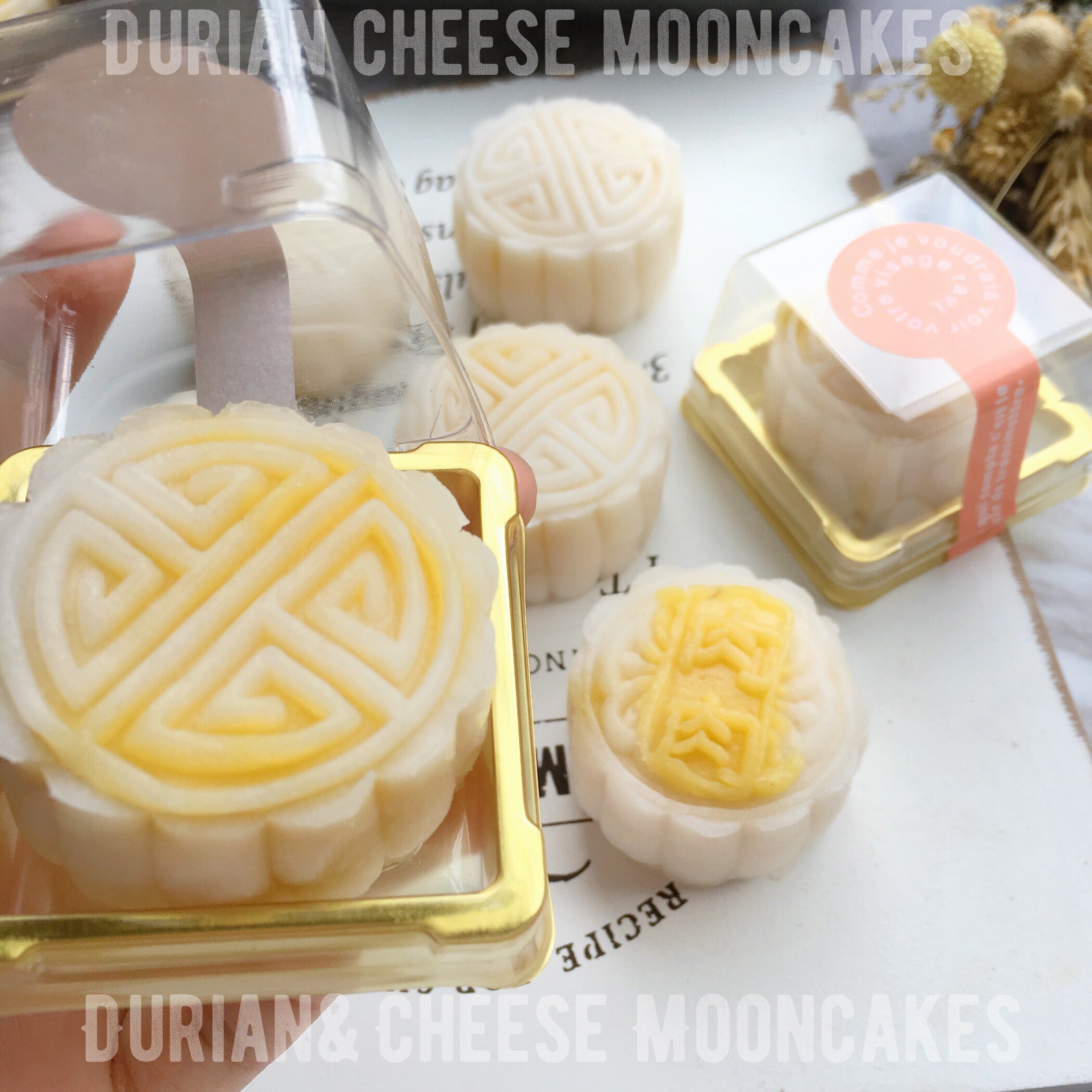 100%榴蓮果肉流心乳酪月餅 | Durian cheese mooncakes with 100% durian flesh flow heart的做法 步骤3