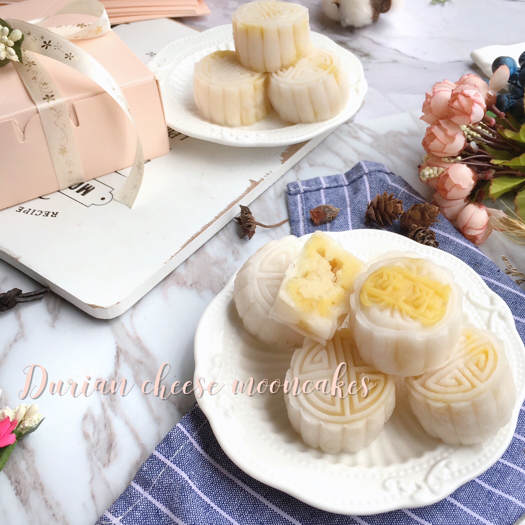 100%榴蓮果肉流心乳酪月餅 | Durian cheese mooncakes with 100% durian flesh flow heart的做法 步骤5
