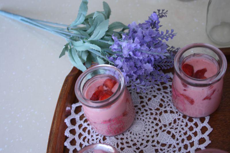 免考系列 草莓奶香布丁的做法 步骤5