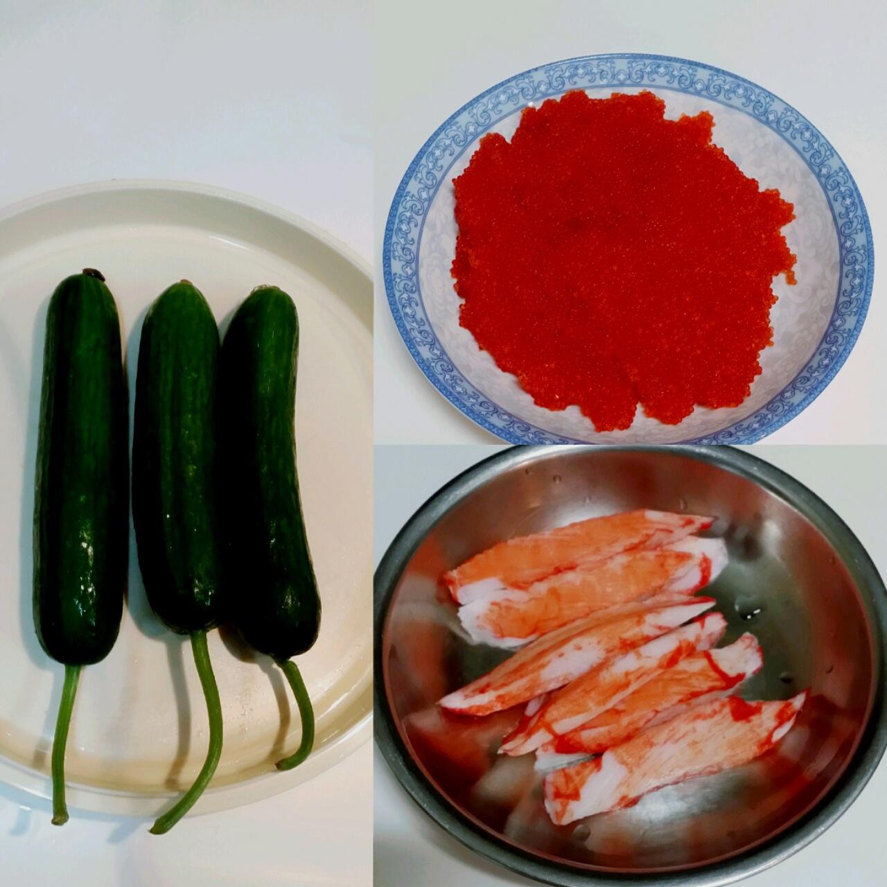 蟹柳蟹籽青瓜沙律的做法 步骤1