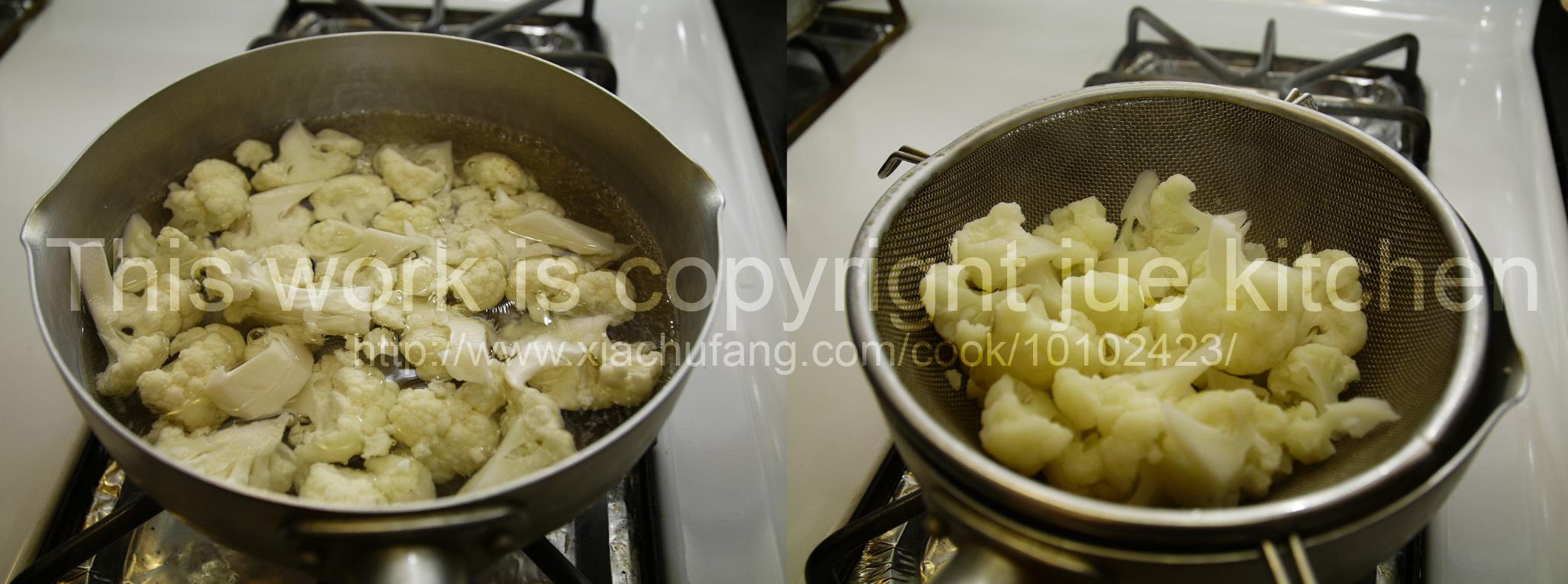 醋拌白花菜和蝦仁的冷盤的做法 步骤1