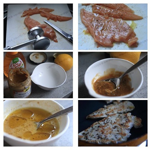 煎雞胸佐黃芥末蜂蜜醬汁的做法 步骤1