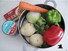椰香咖哩蔬菜燴飯的做法 步骤1