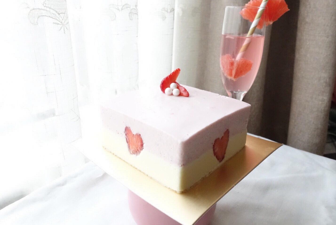 愛心草莓白巧克力慕斯--情人節蛋糕的做法 步骤13
