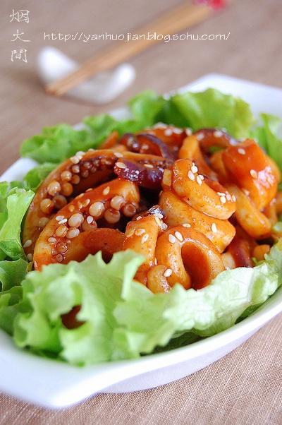 韓式辣醬炒魷魚的做法 步骤7