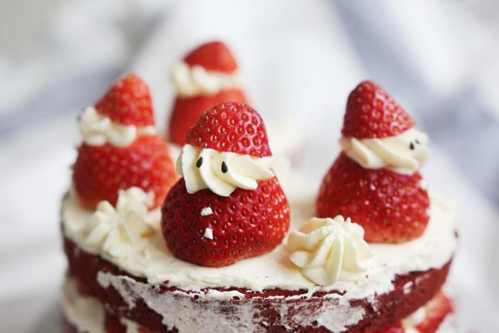聖誕草莓雪人 紅絲絨戚風裸蛋糕的做法 步骤5
