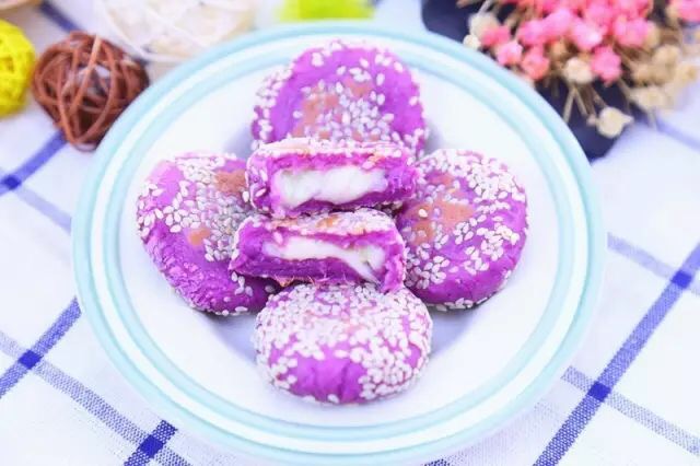 爆漿香芋紫薯餅 寶寶輔食食譜的做法 步骤18