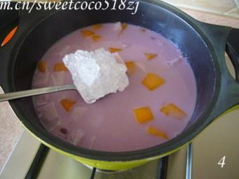 椰汁南瓜紫薯芋頭煲的做法 步骤4