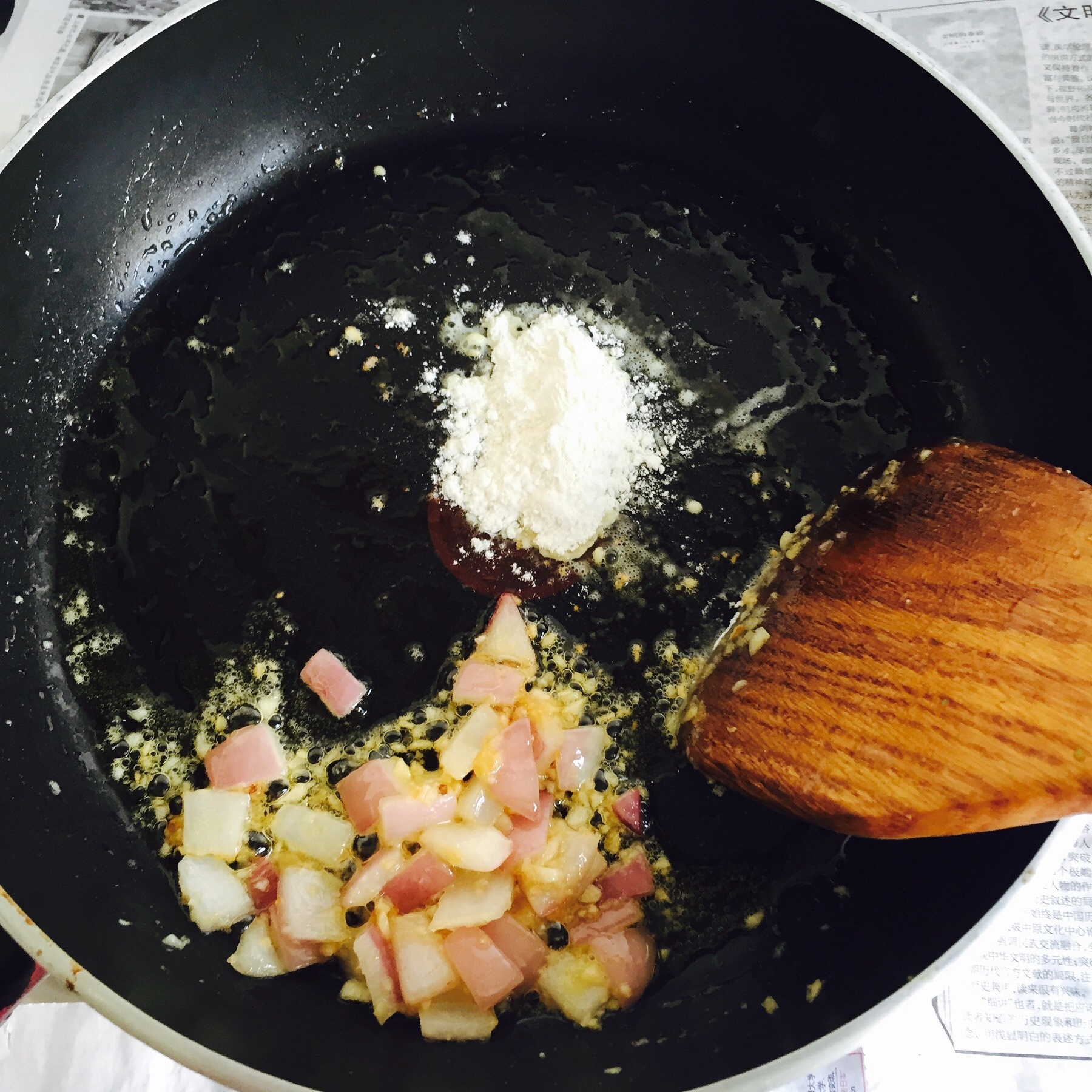 奶油培根焗飯的做法 步骤4