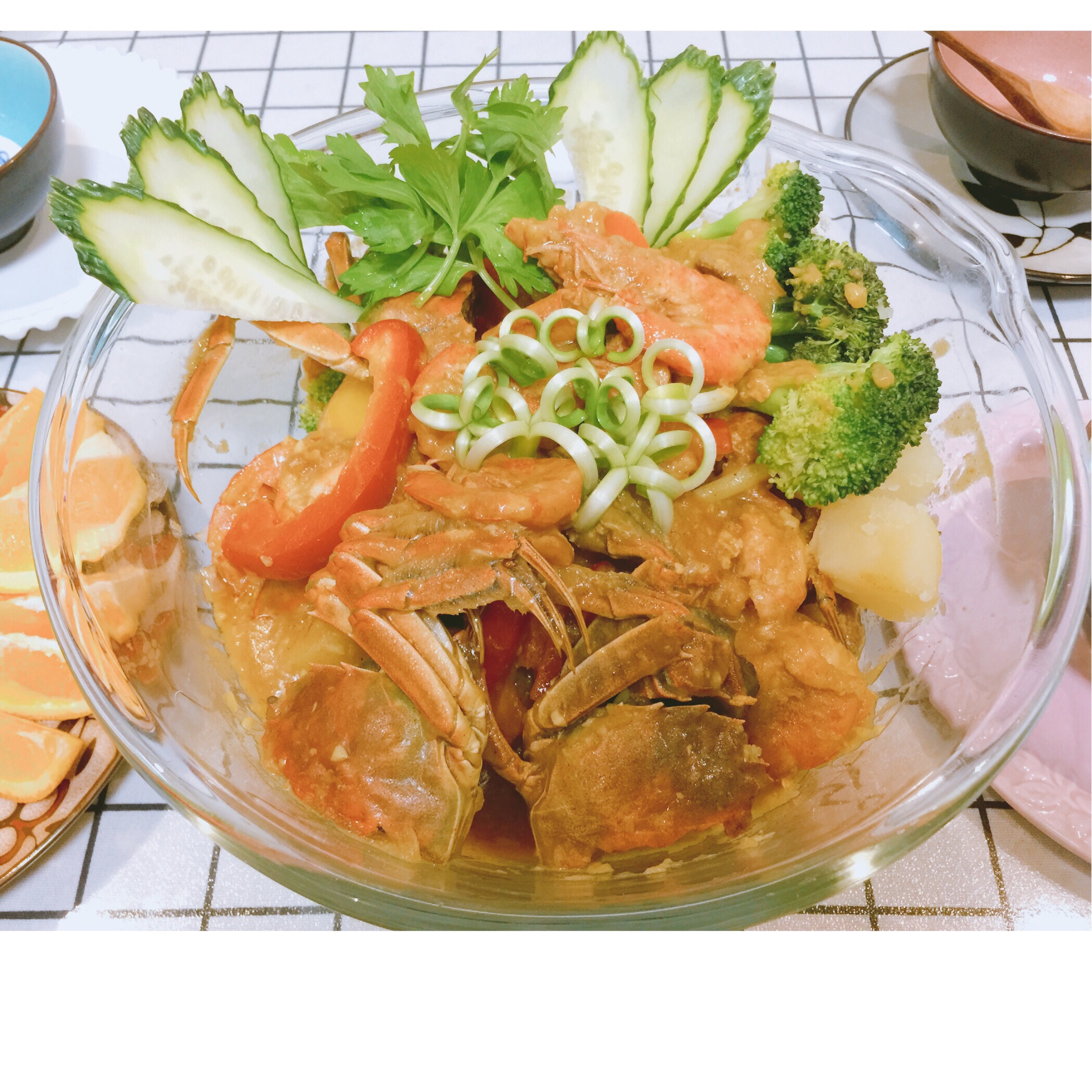 咖哩蝦蟹蔬菜大雜燴的做法 步骤3