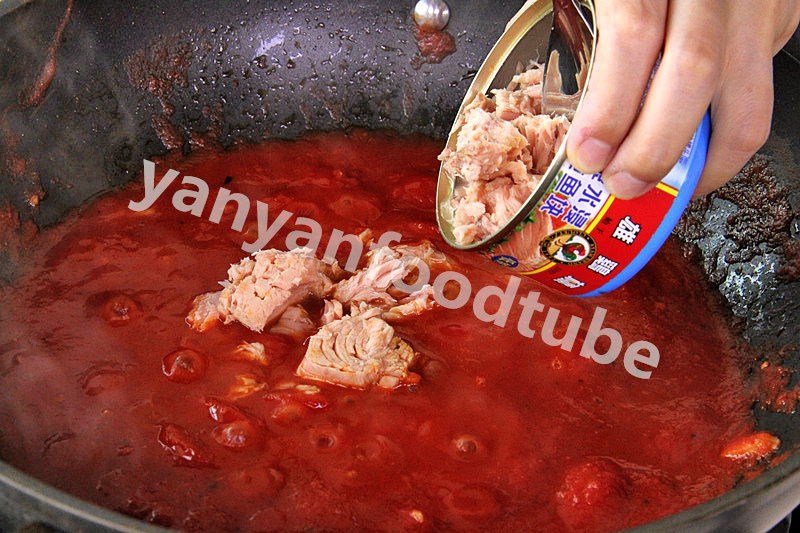 金槍魚番茄醬意大利麪 Spaghetti的做法 步骤11