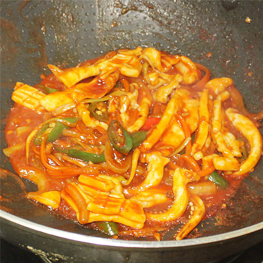 韓式辣炒魷魚的做法 步骤9