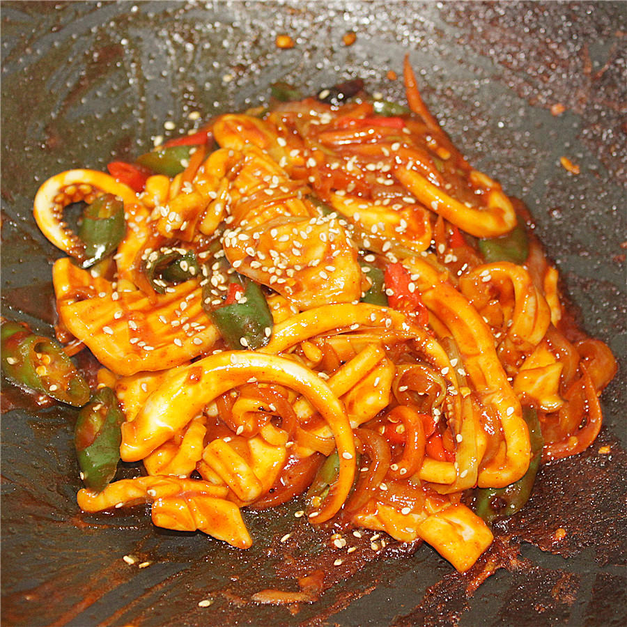 韓式辣炒魷魚的做法 步骤10