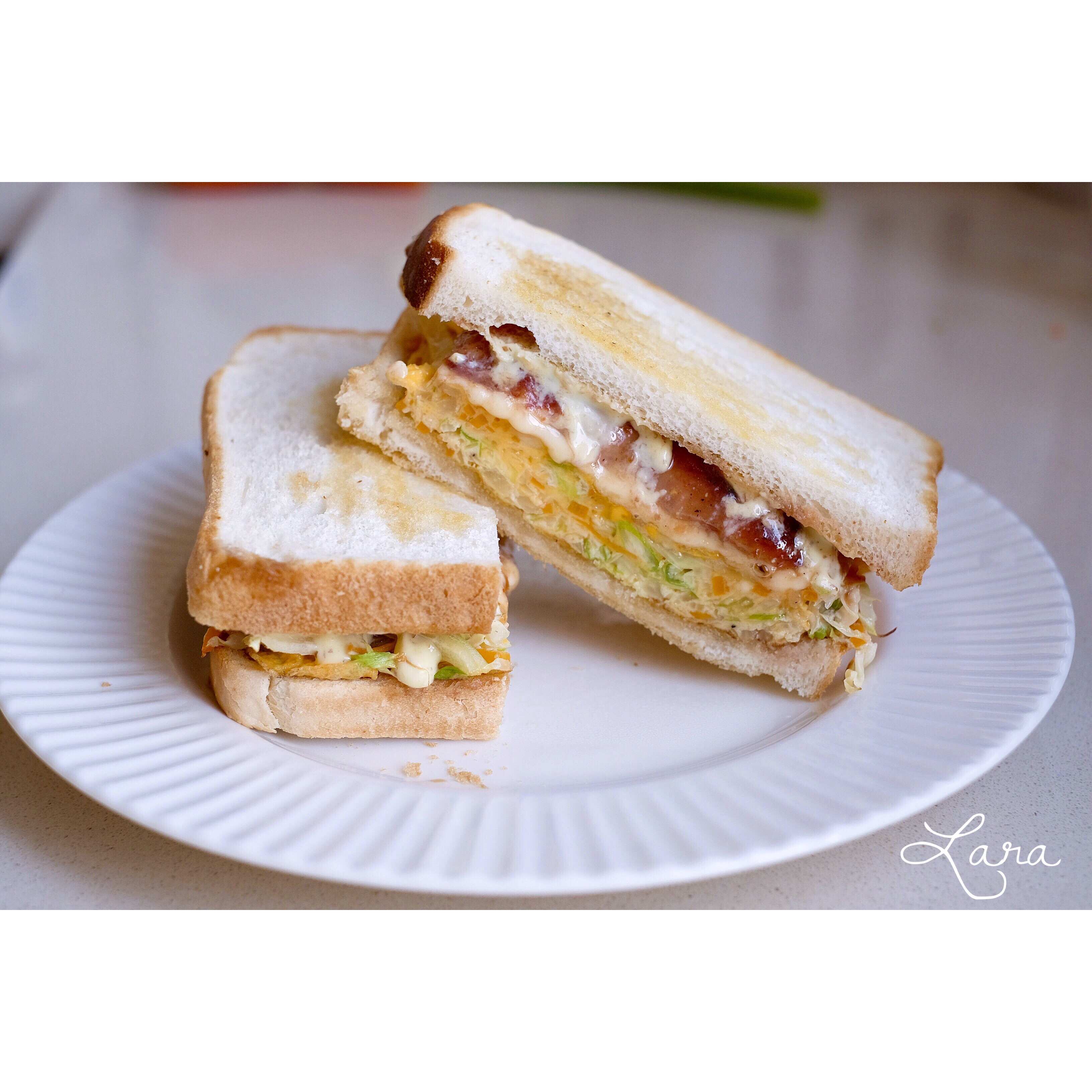 <韓國街邊小吃同款>韓式早餐三明治的做法 步骤9