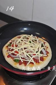 平底鍋脆底香腸披薩的做法 步骤14
