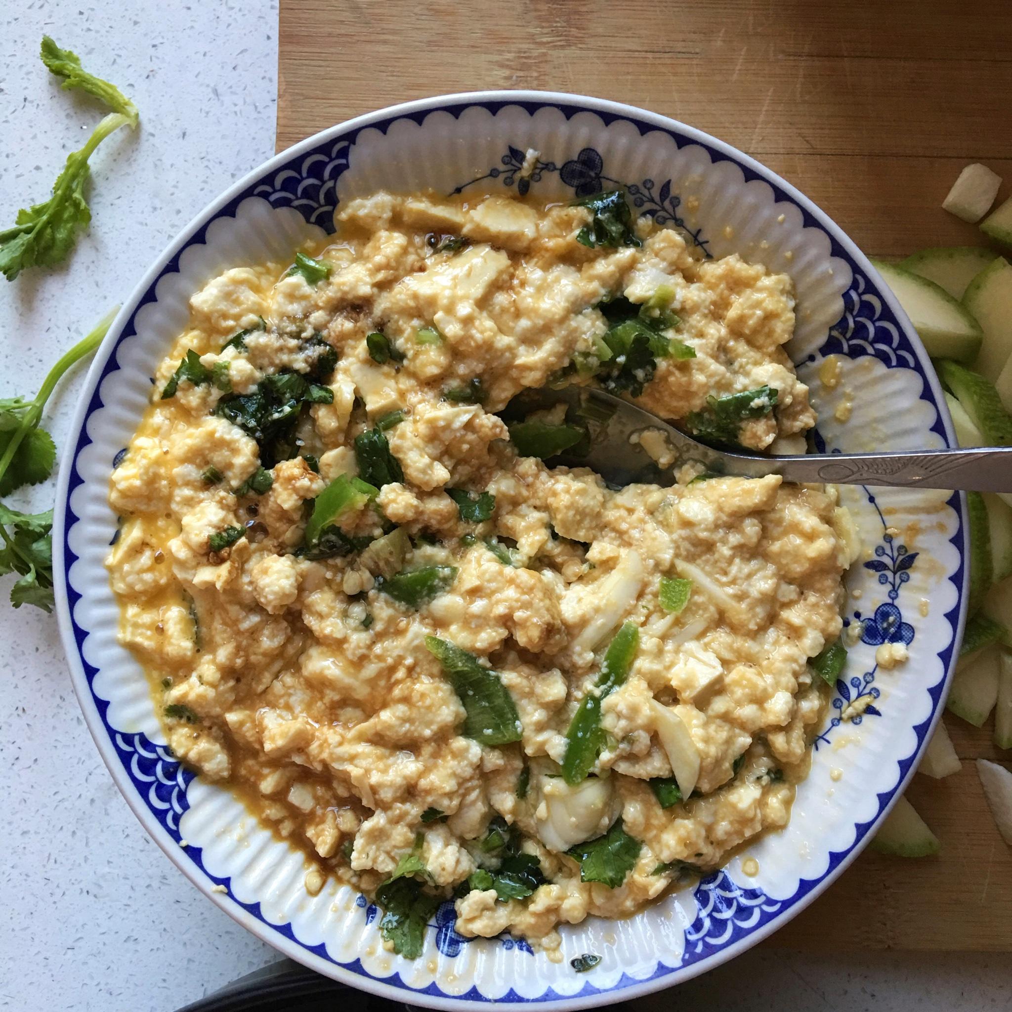 蝦皮芝士焗豆腐（高蛋白快手早餐）的做法 步骤2