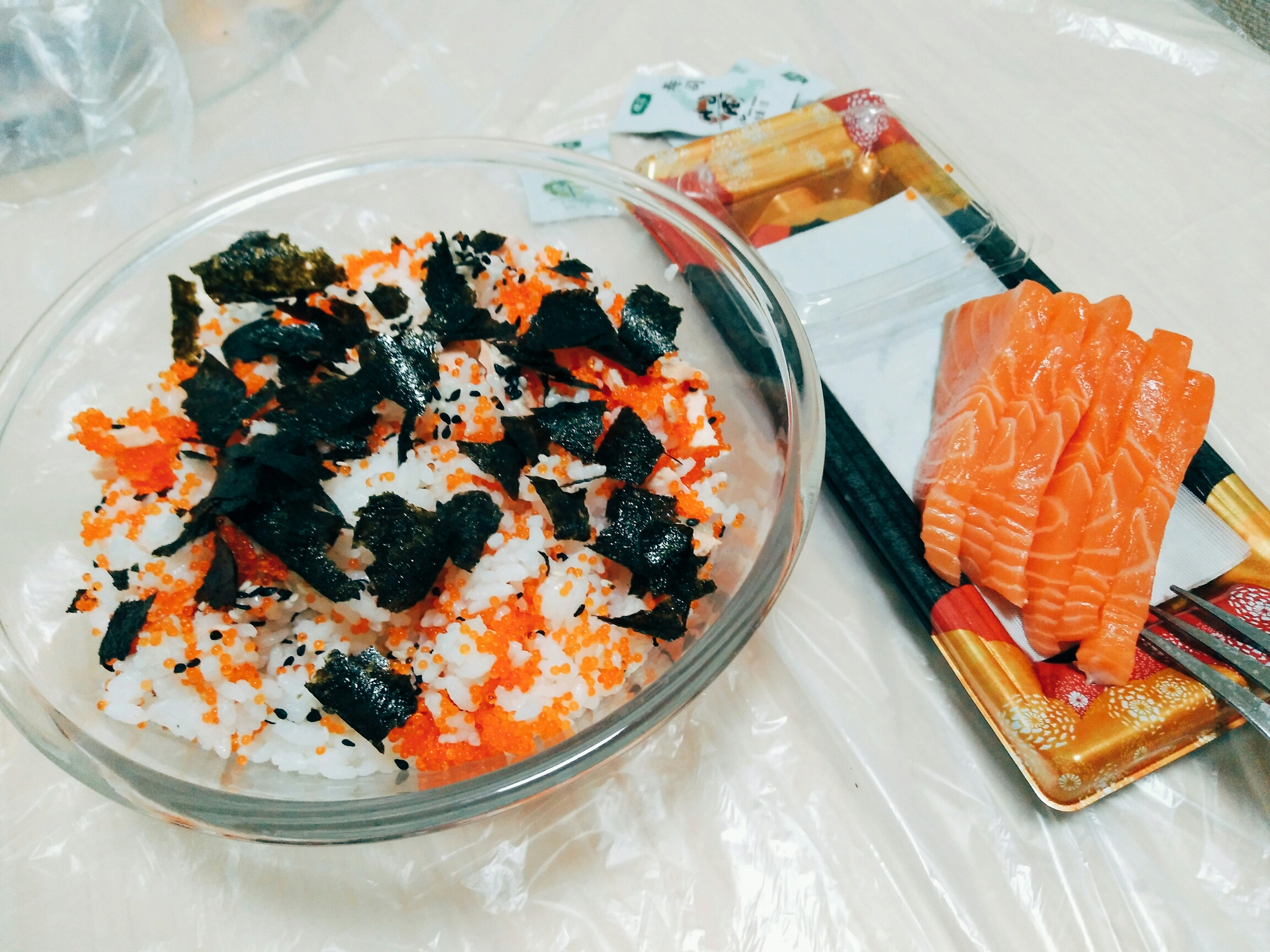 三文魚海苔魚子拌飯的做法 步骤6