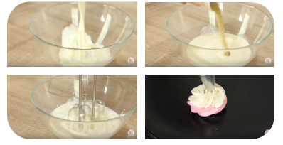 【顯擺法餐】香草奶油夾心玫瑰蛋白糖的做法 步骤6