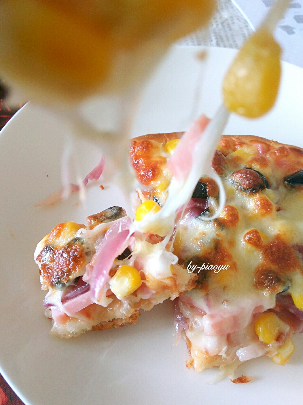 葡萄乾玉米火腿披薩的做法 步骤8