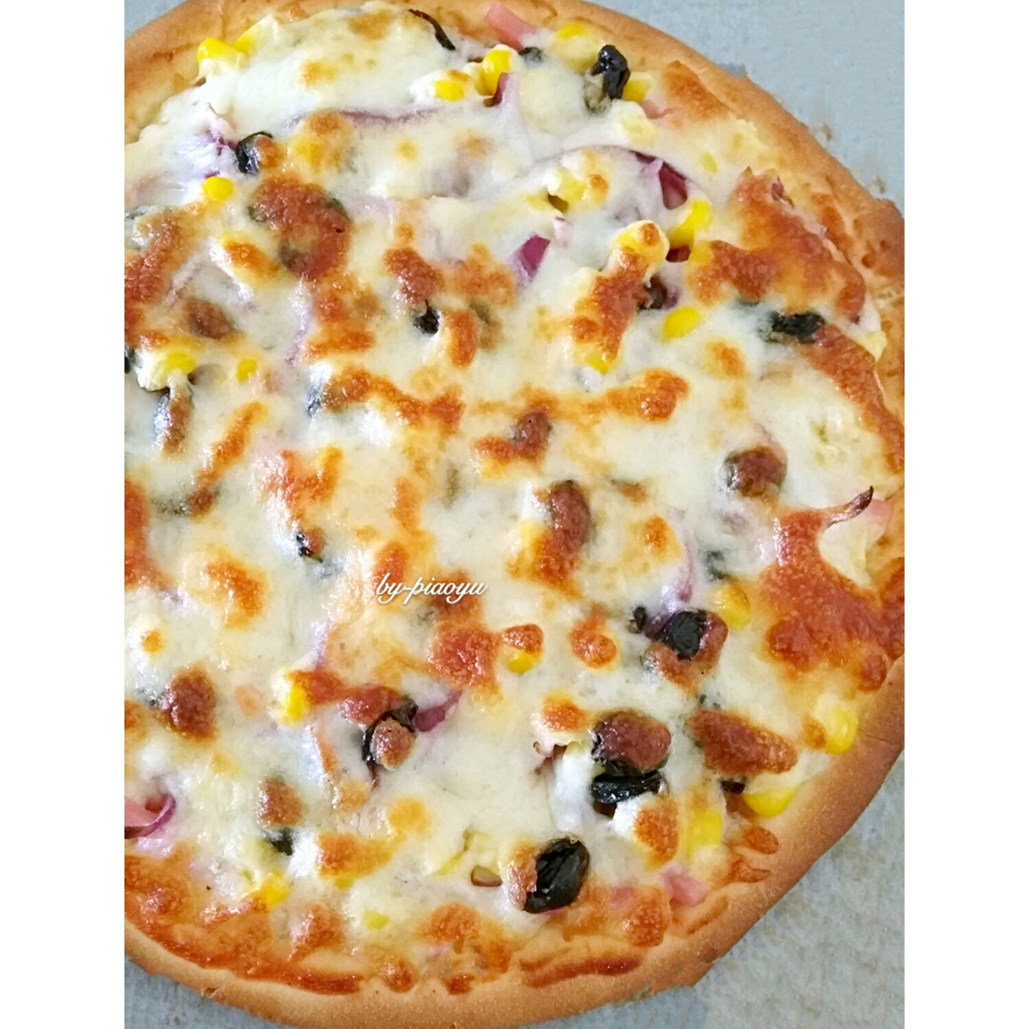 葡萄乾玉米火腿披薩的做法 步骤6