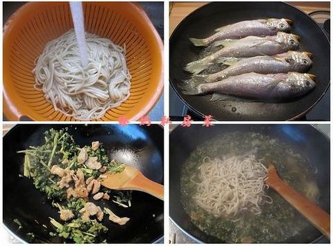 雪菜油渣黃魚面的做法 步骤2
